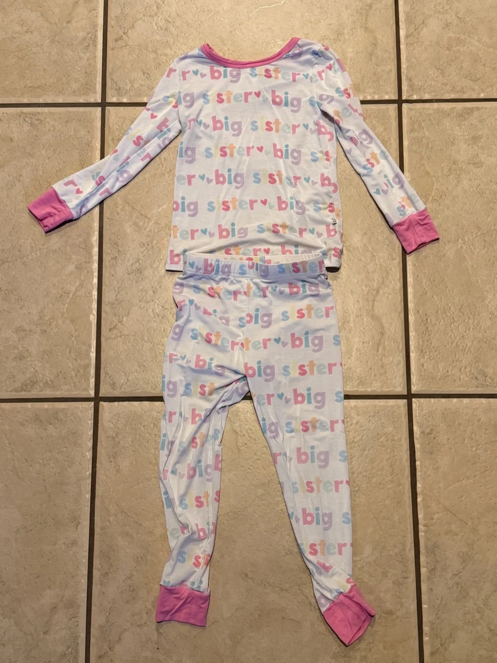 Caden Lane “Big Sister” Toddler 2 Piece Pajama Set